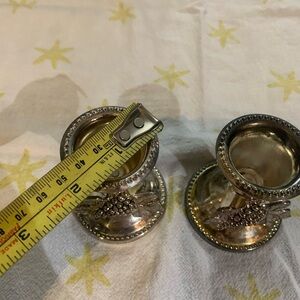 Silver -plated Judaica candle holder with a grape motif set of 2